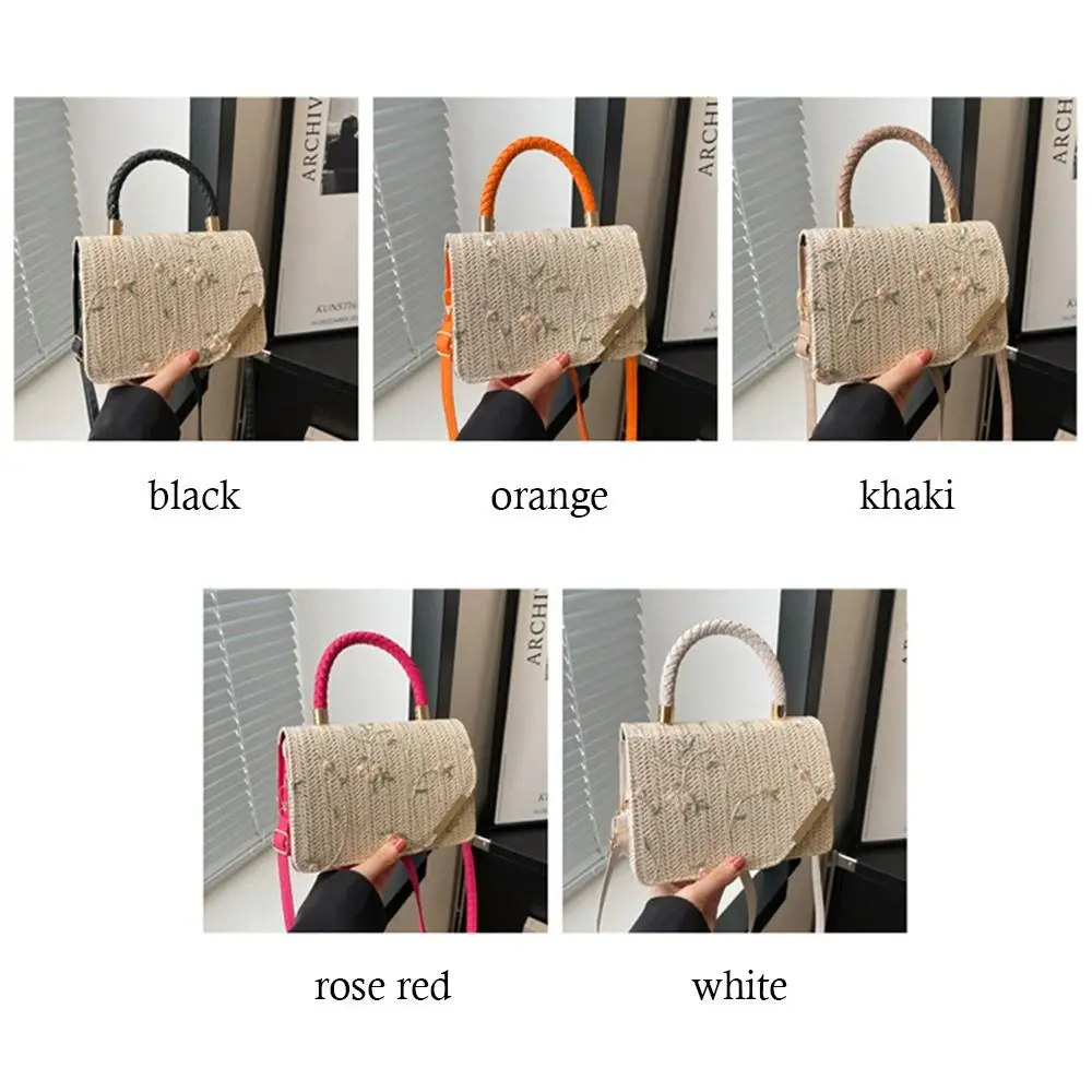 Shoulder Messenger Bag Girls Handbags Women Summer Bohemian Straw Bag Woven Beach Crossbody Bag Rattan Braid Grass Vacation Bag