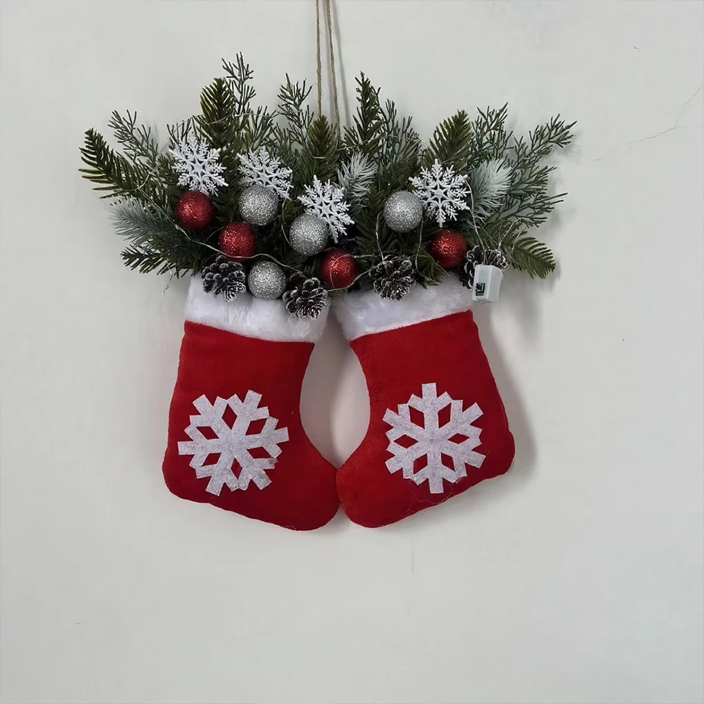 اكاليل مهرجان وميض لمحاكاة يوم عيد الميلاد مضيئة متينة الجمال مضاءة إكليل عيد الميلاد تعليق #5