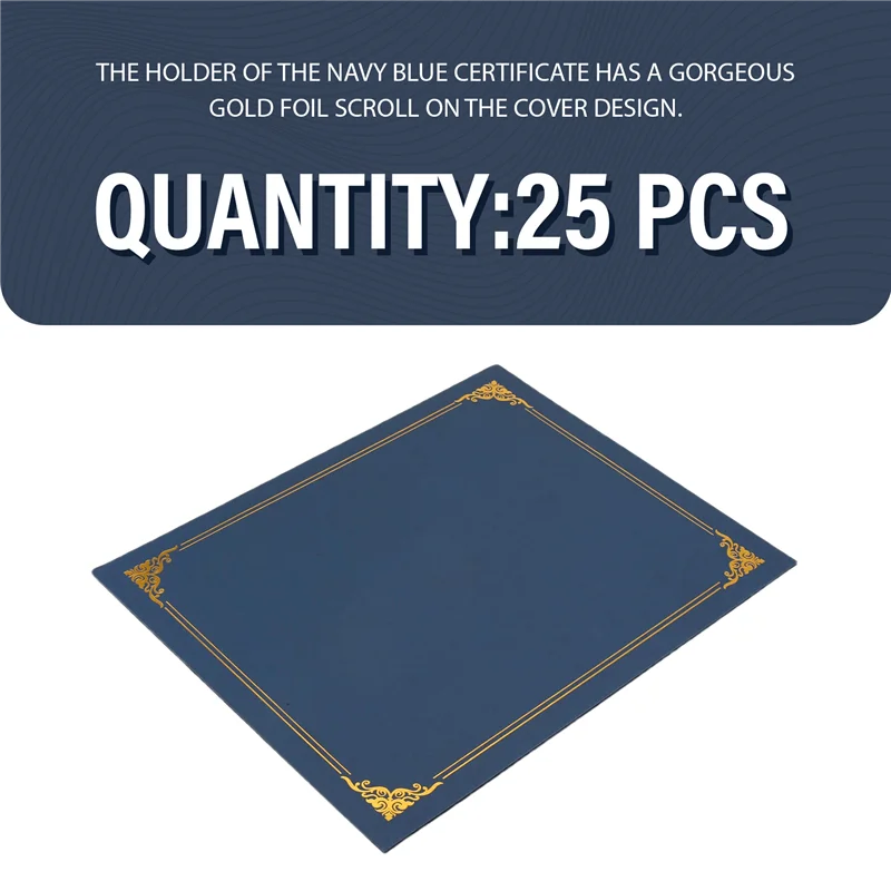 حاملي شهادات ABKJ-25 قطعة، حاملي الدبلوم الورق الأزرق لحجم الرسالة 8.5 × 11 بوصة #3
