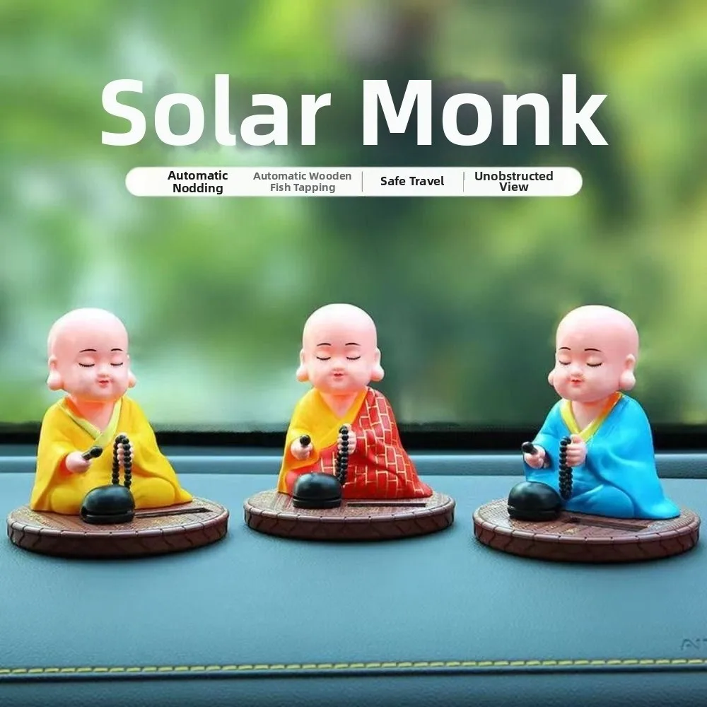 Devout Prayer Solar Nodding Buddha Wealth Coming Nodding Buddhist Monk Figurines Knocking Wooden Fish Good Lucky