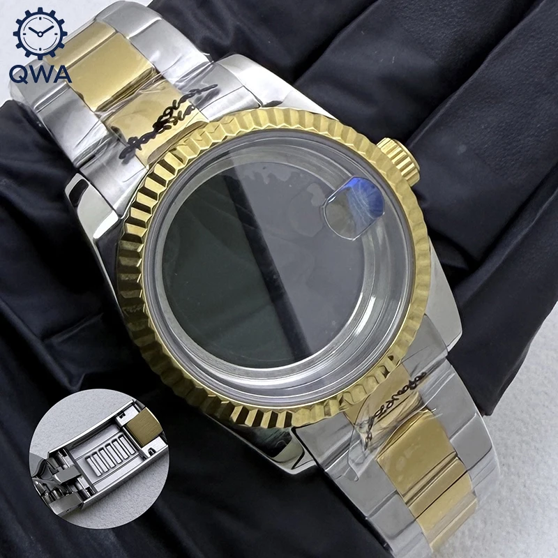 

Корпус часов QWA NH35 Datejust 36 мм/39 мм, золото-серебро, сапфировое стекло, президент/юбилей, подходит для часов с механизмом NH35/NH36, детали