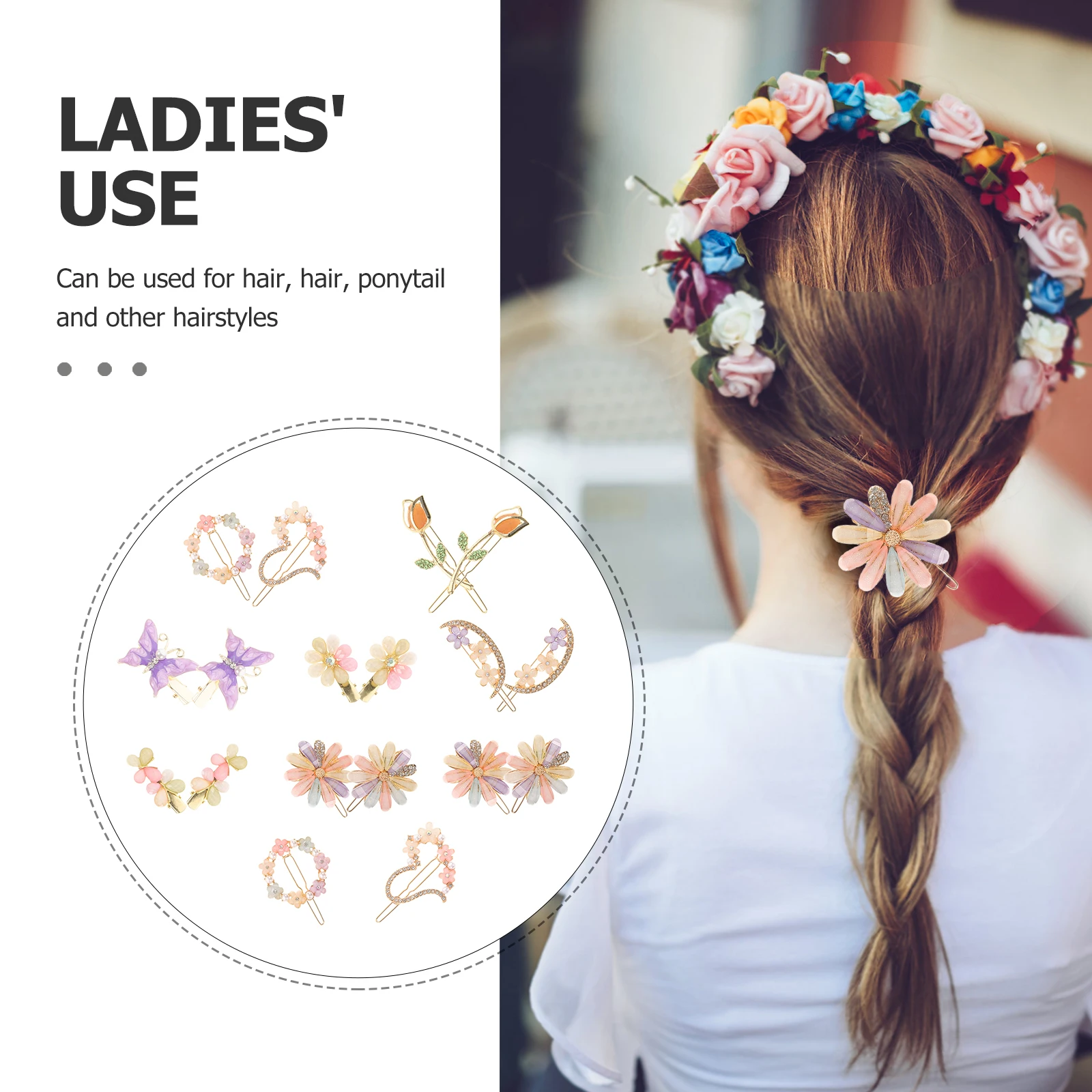 

18pcs Clips Elegant Wedding Accessories Straight Curly Hair Decorations Metal Hair Accessories For Girls Barrettes