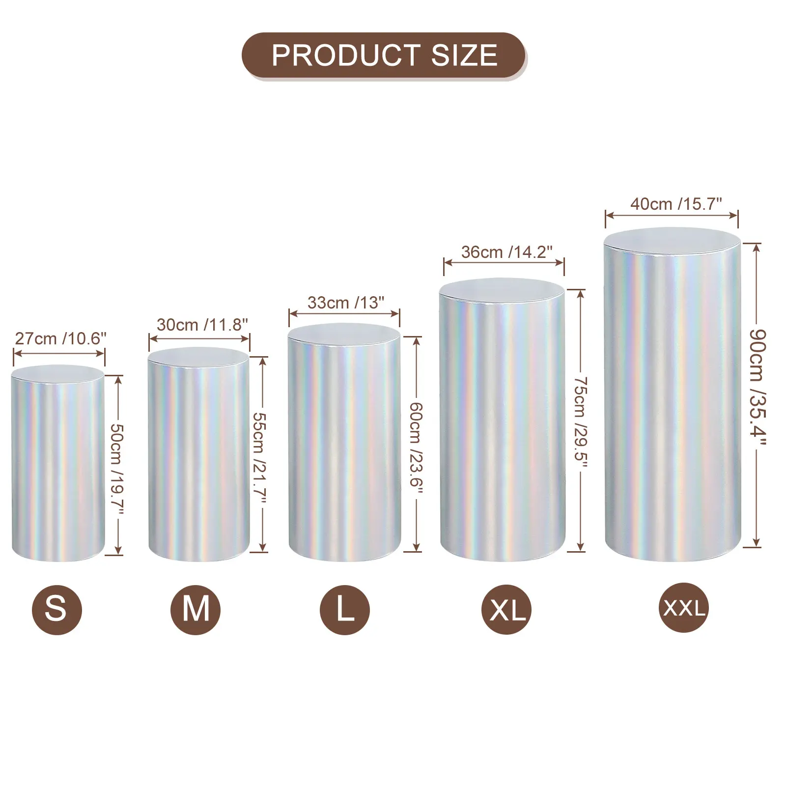 3/5 pezzi cilindro spandex supporto coperture zoccolo supporto copertura foglio tessuto piedistallo colonna coperture cilindro per matrimonio compleanno
