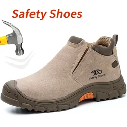 Welding Safety Boots For Men Anti-smashing Construction Work Shoes Puncture Proof Indestructible Shoes Safety Work Boots