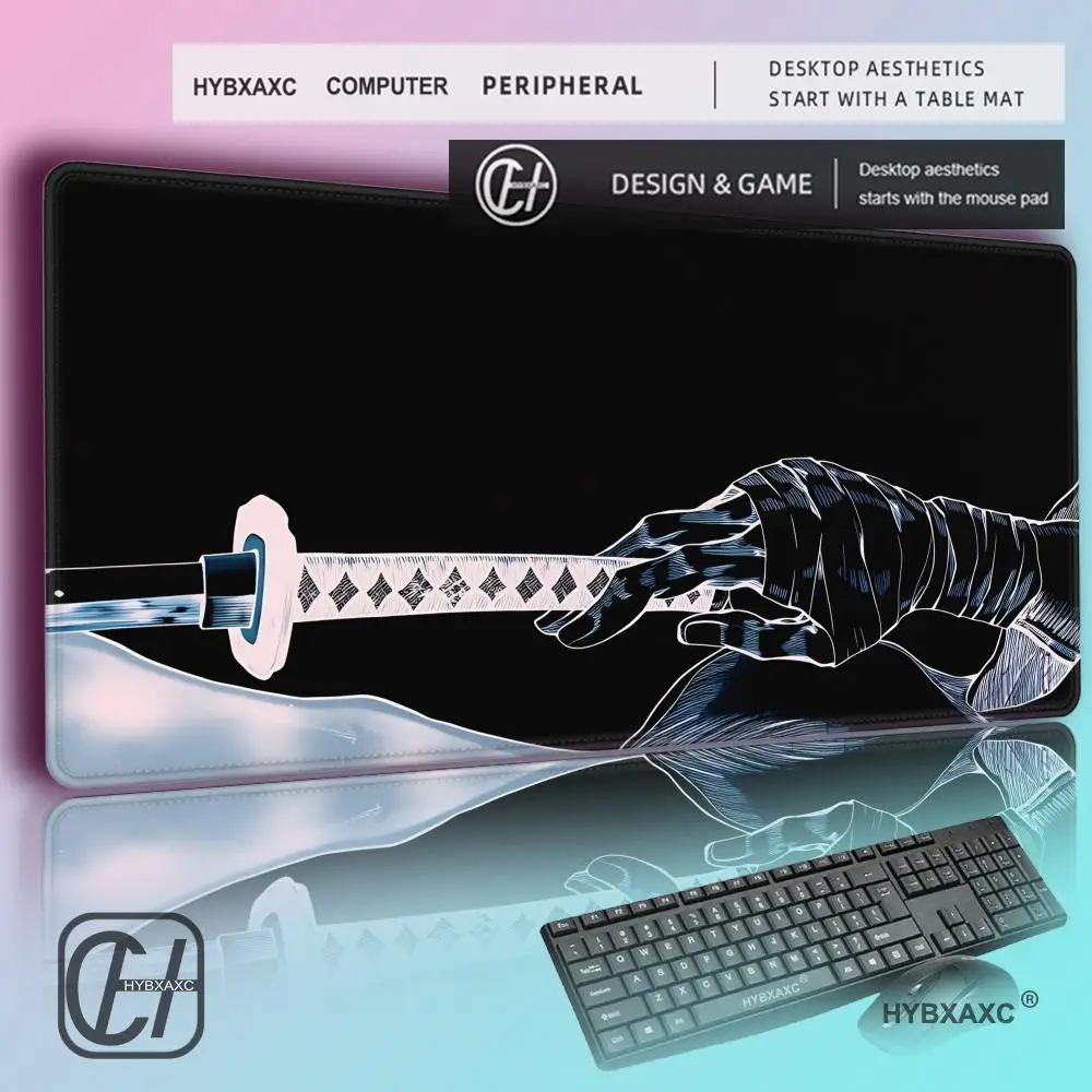 

HYBXAXC Samurai Sword design Mouse keyboard Pad phone playmat Gaming Rubber Lock Desk Mat Computer Gamers work carpet office
