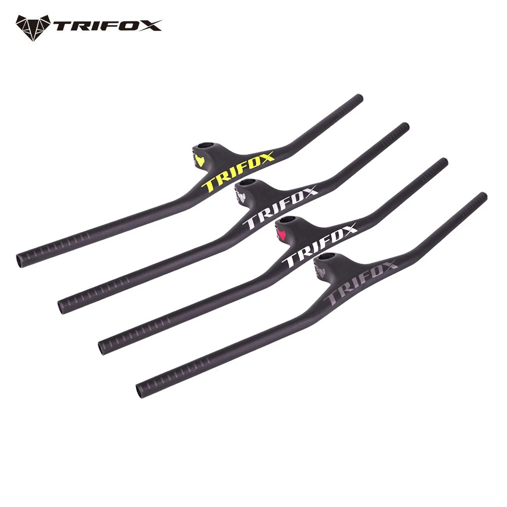 

TRIFOX Carbon MTB Handlebars Riser -17 degree One-shaped Integrated Handlebar 3K Matte Mountain Bike Bar with Stem 100/110mm