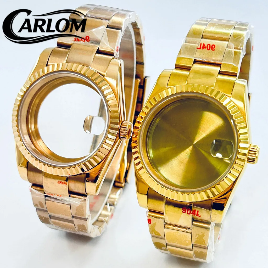 

36mm/40mm NH Watch Case For NH34 NH35 NH36 NH38 NH39 NH70 NH72 ETA2824 PT5000 Waterproof Sapphire Glass Date Gold Watch Parts