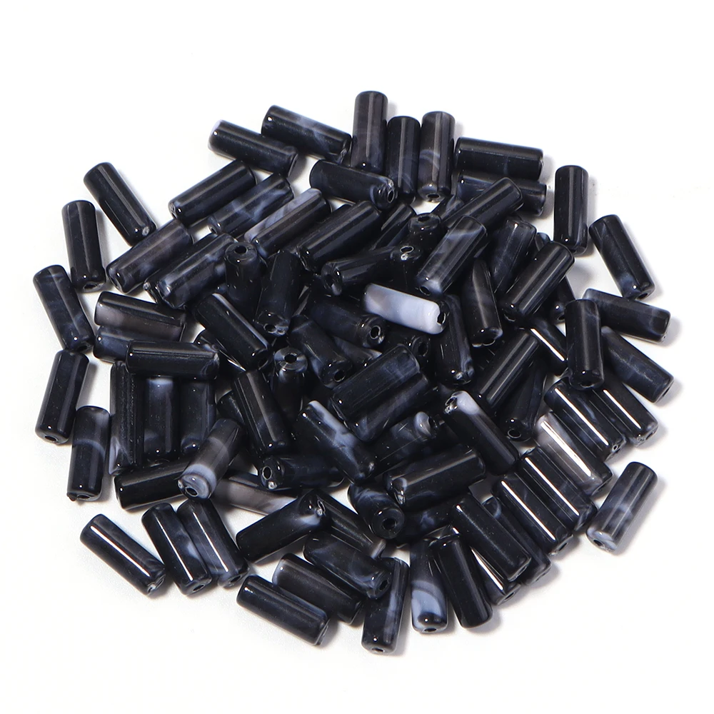100 Stück 5 x 13 mm Acryl-Röhrenperlen aus imitiertem Jadestein, bunte lose Perlen für die Schmuckherstellung, DIY-Halskette, Armband, Zubehör – Detail 10