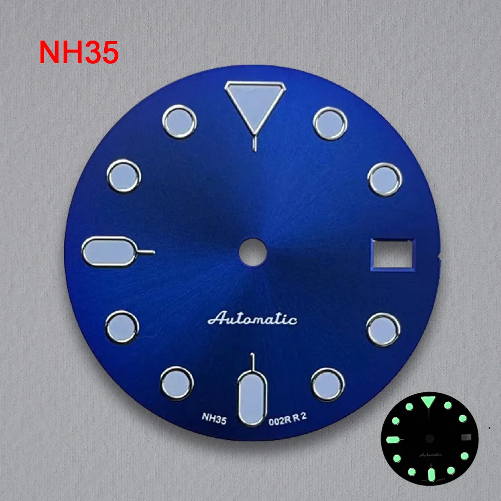 ルミナスグリーンウォッチダイヤル、ムーブメント修理、28.5mm、nh35、nh34に適合