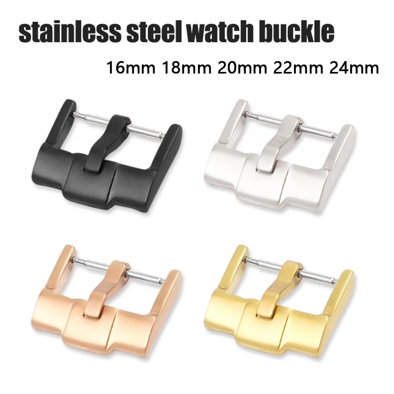 316 Stainless Steel Watch Clasp Pin Buckle 16mm 18mm 20mm 22mm 24mm Metal Clasp Watchband Repair Accessories Gold Silver