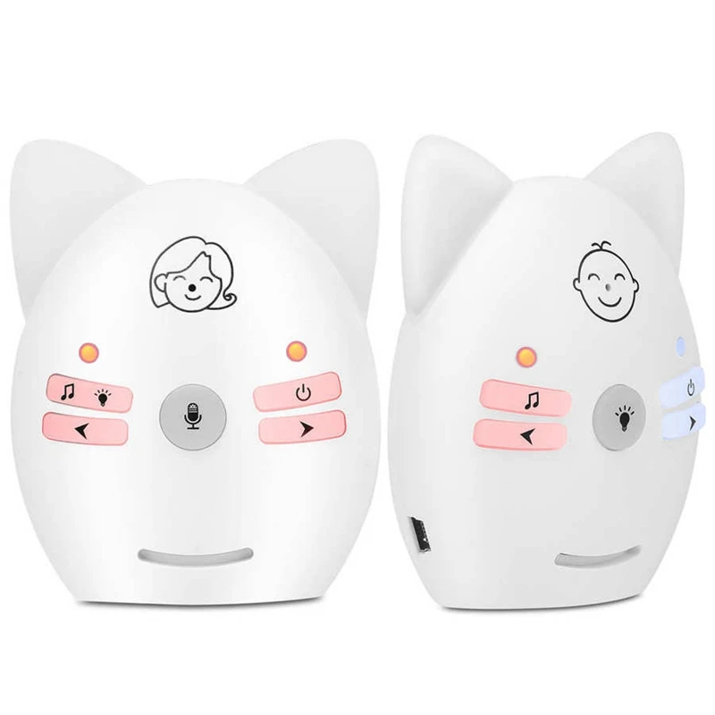 Wireless V30 Portable Babysitter 2.4Ghz Audio Baby Monitor Digital Voice Broadcast Double Talk Night Light EU Plug