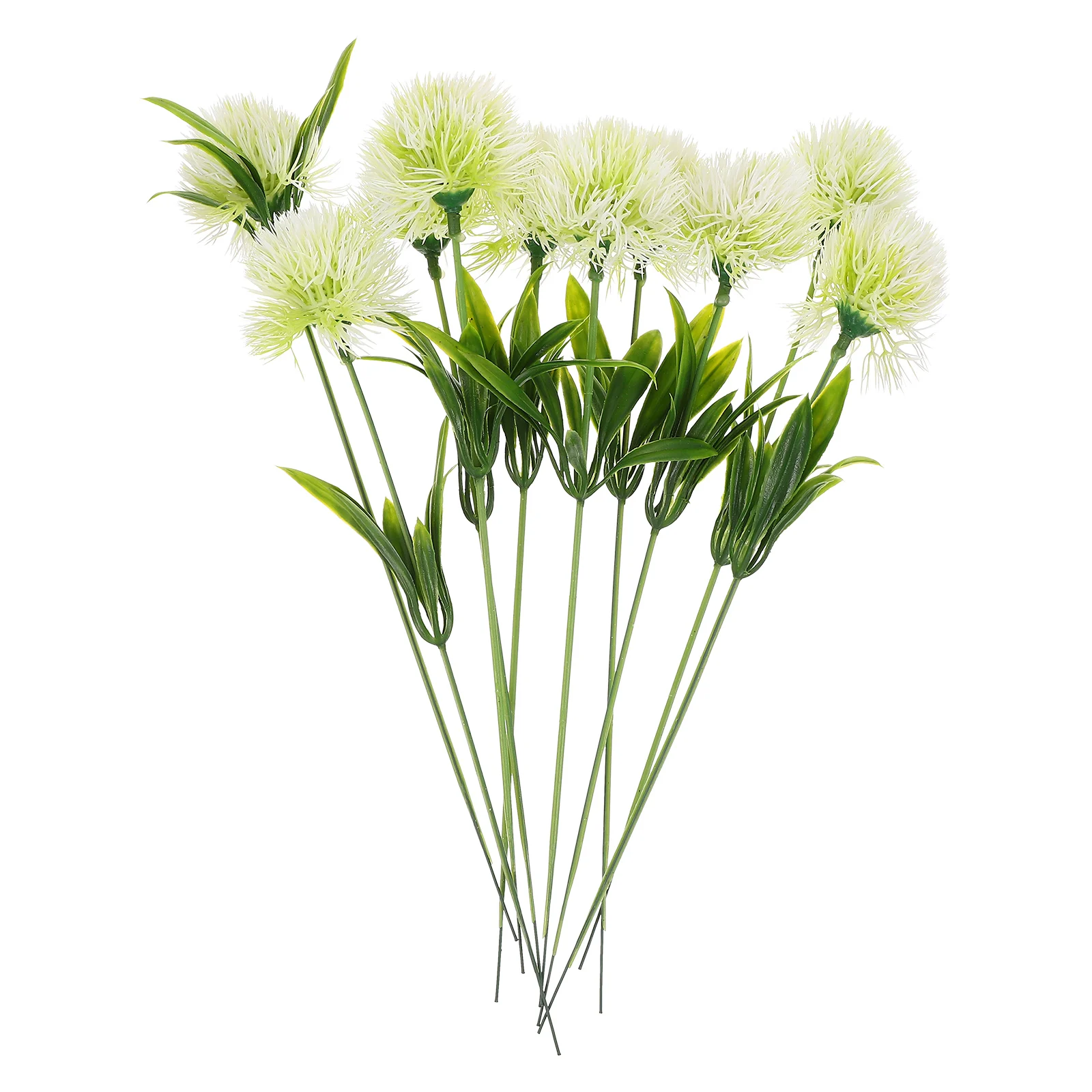 

10 Pcs Simulated Dandelion Ornaments Fake Flowers Floral Plastic Decorate Paperweight Wedding Centerpieces White Faux
