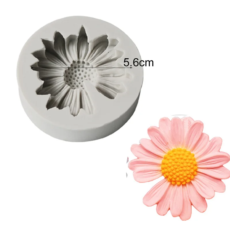 Daisy Chamomile Flower Silicone Mold Car Aromatherapy Epoxy Handmade Soap Candle Mold DIY Decoration Mold Newest