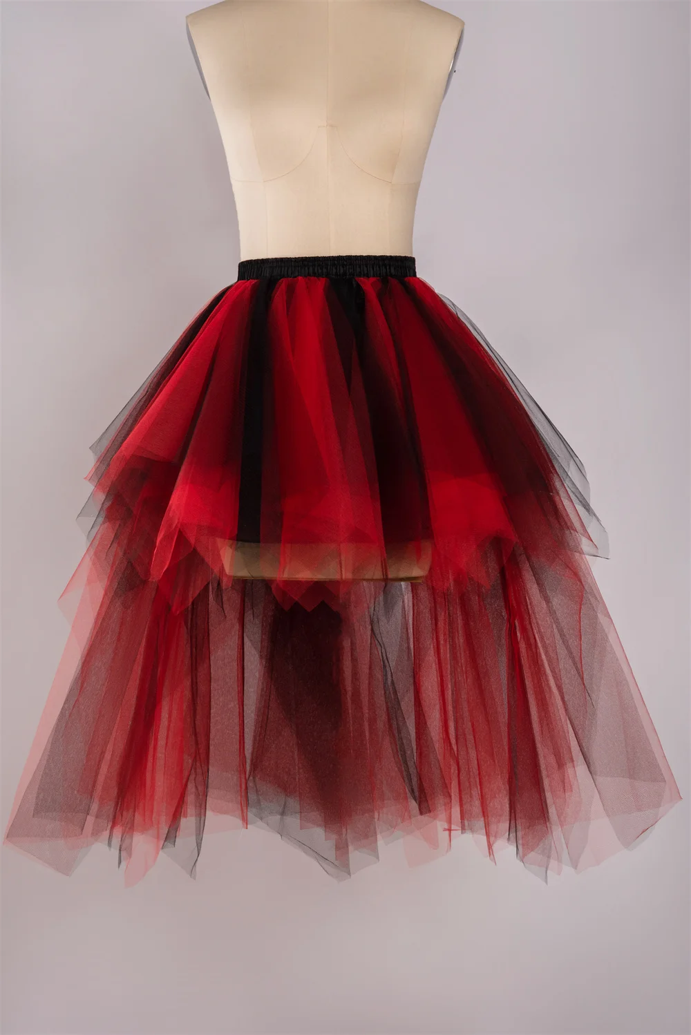 MisShow Gothic High Low Skirt for Rainbow Run Tie Dye Punk Tutu Skirt Bustle Petticoat Marathon Dance Carnival Dress LGBT