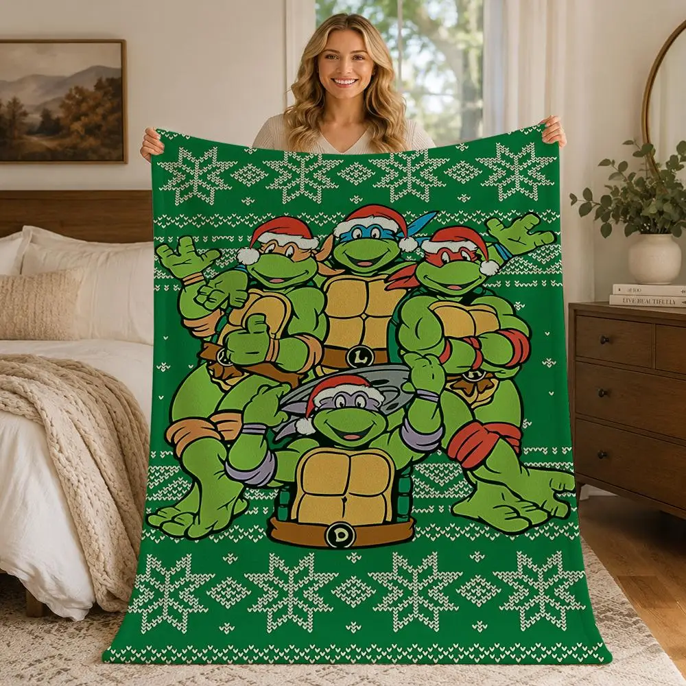 Comic Teenage Mutant Ninja Turtles Throw Blankets Soft Warm Flannel Blanket Bedding for Bed Living room Home Sofa