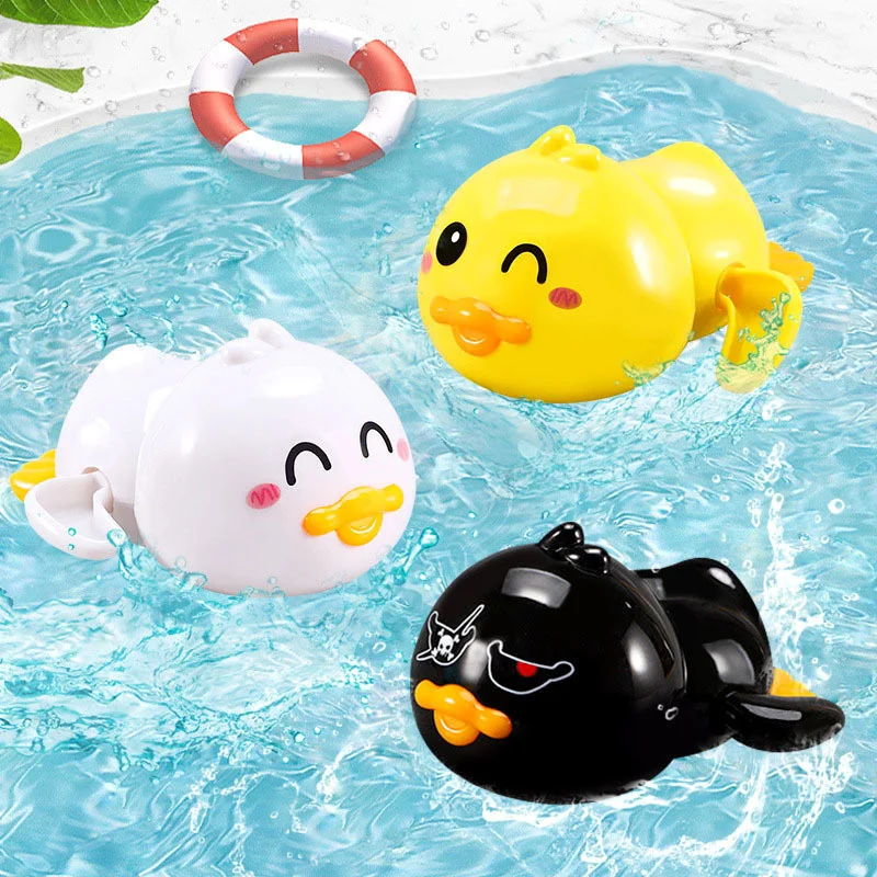 Swimming Pool Baby Bath Toys Bathing Ducks Whale Water Play Game Funny Clockwork Bathroom Shower Water toys for Children