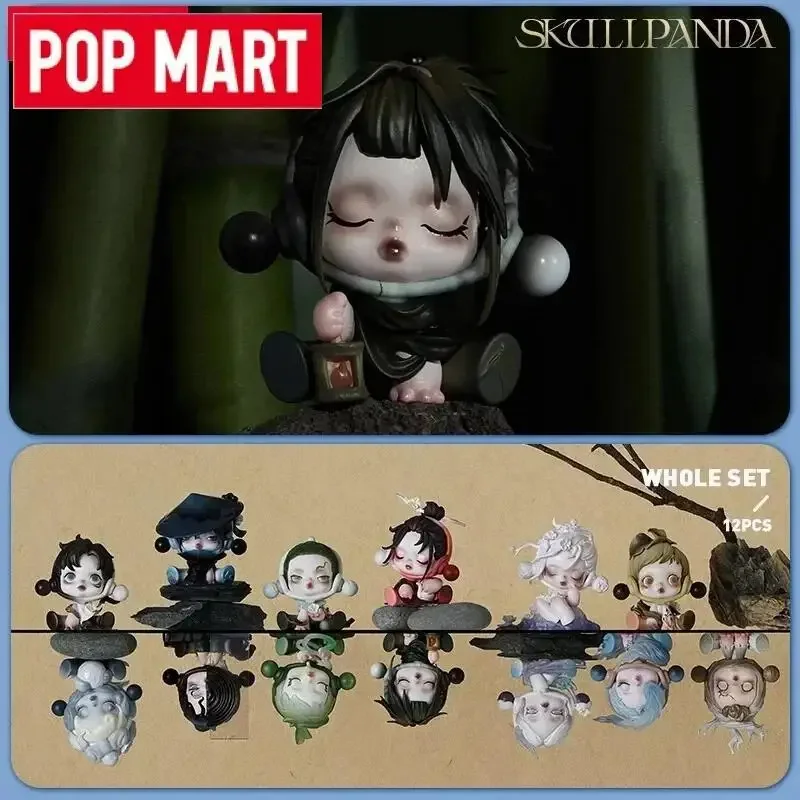 POP MART Skullpanda The Ink Plum Blossom Serie Blindbox Spielzeug Überraschungstüte Mystery Box Actionfigur Niedliche Überraschung