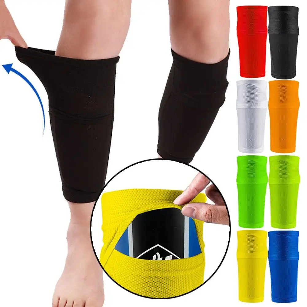 1 Pair Sports Safety Shin Pads Sleeves Breathable Football Shin Holder Instep Socks Nylon Leg Guard Sleeves for Kids Boys Men