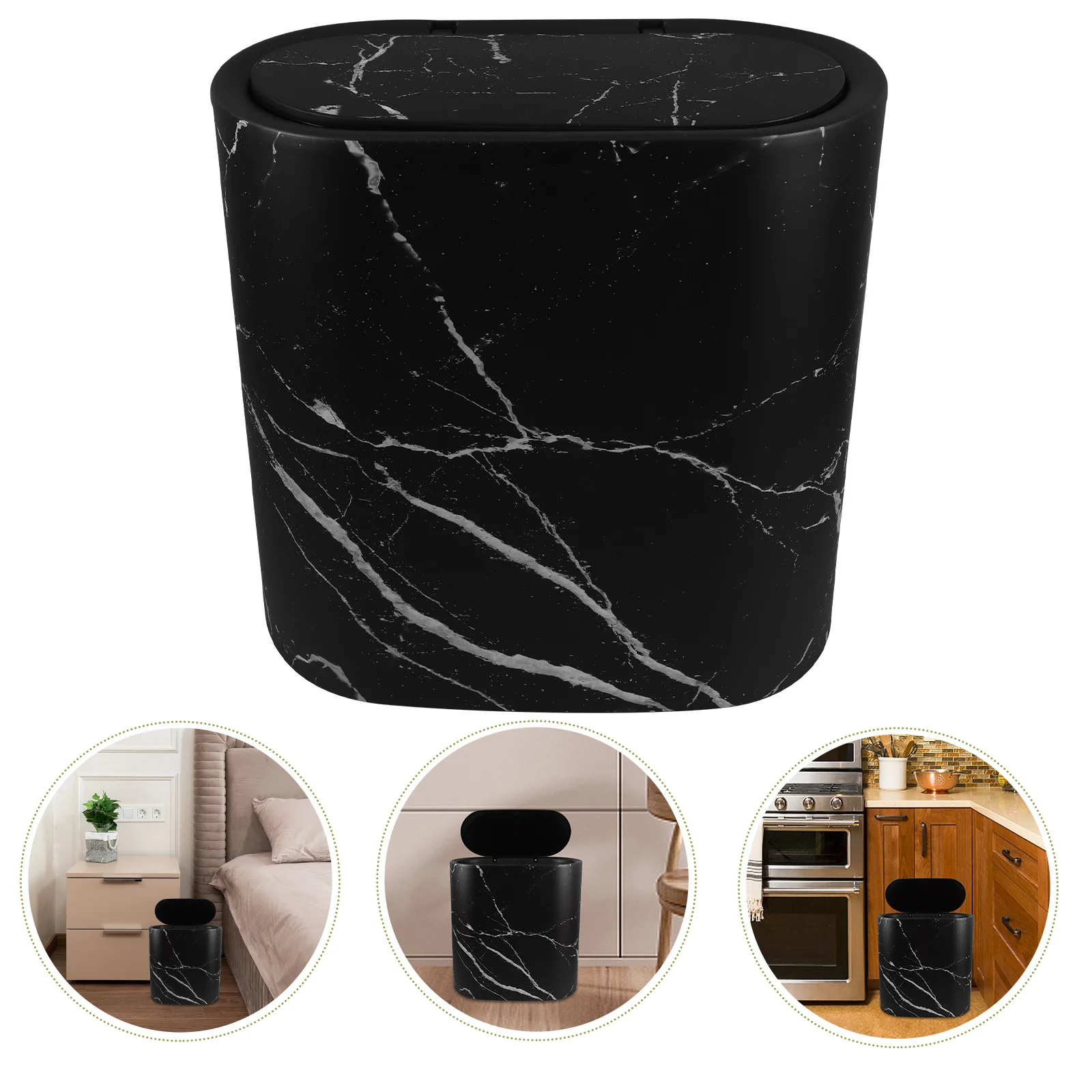 

Crevice Trash Can Vanity Waste Bin Living Room Wastebasket for Car Bathroom Small with Lid Garbage