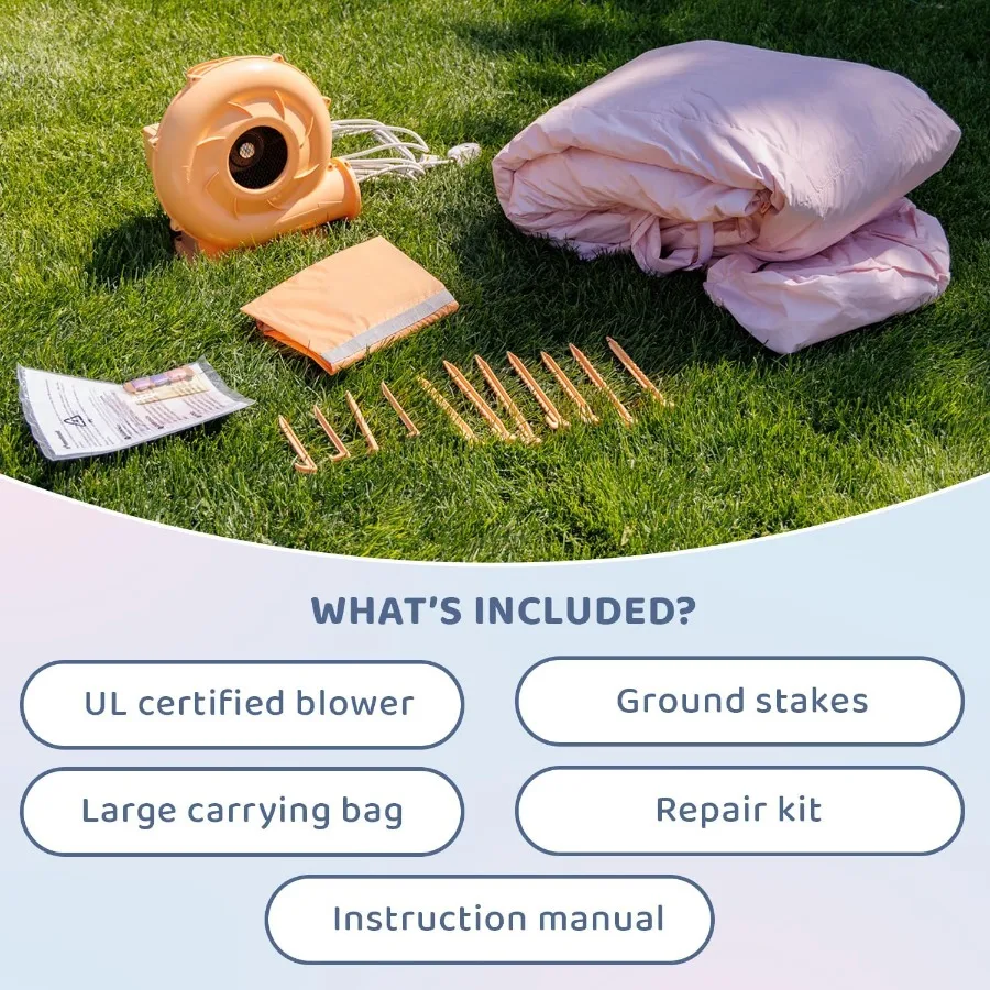 نطاط نطاط القلعة Daydreamer القطن كاندي ترتد البيت الباستيل الحارس مع الشريحة 12 قدم طول × 9 قدم عرض × 7 قدم H UL منفاخ Inc #6