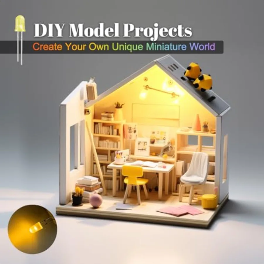 DiCU 450 pz 5mm Diodo LED Kit Luce LED Scatola 5 Colori Mini LED Assortiti Kit 5mm Rotondo Top Diodi Emettitori di Luce per Progetto FAI DA TE