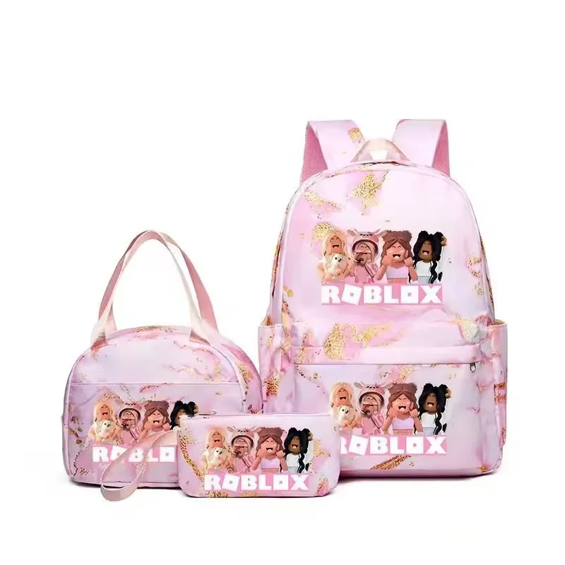 حقيبة ظهر مقاومة للماء من Hot Game ROBLOX مكونة من ثلاث قطع حقيبة ظهر مطبوعة برسوم كارتونية هدية عيد ميلاد للأولاد والبنات #4