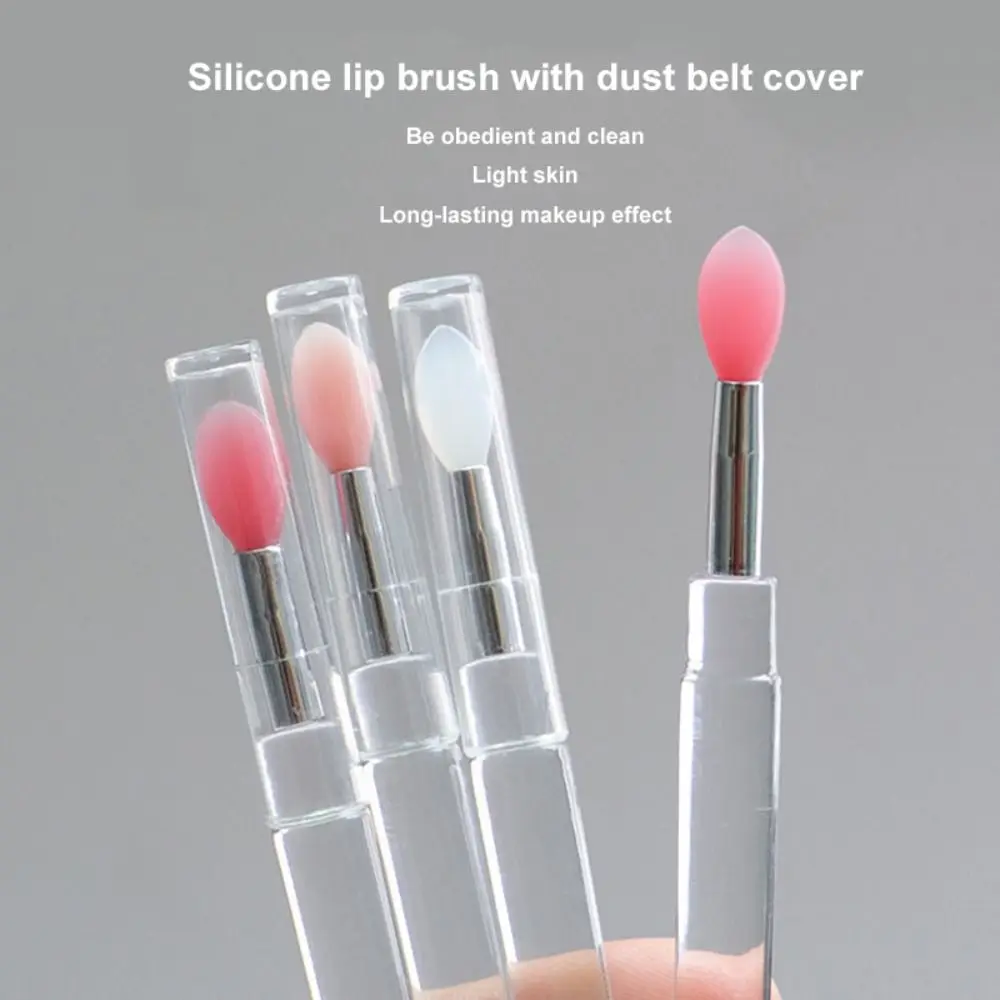 Silicone Beauty Tools Eye shadow Concealer Makeup Brushes Lip Brushes with Protect Cap Lipstick Applicators Lip Mask Brushes