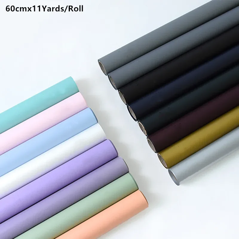 60cm*11yards Roll New Color Fog Flowers Wrapping Paper Thick Waterproof Papers Bouquet Gift Packaging Materials Pearl Papers