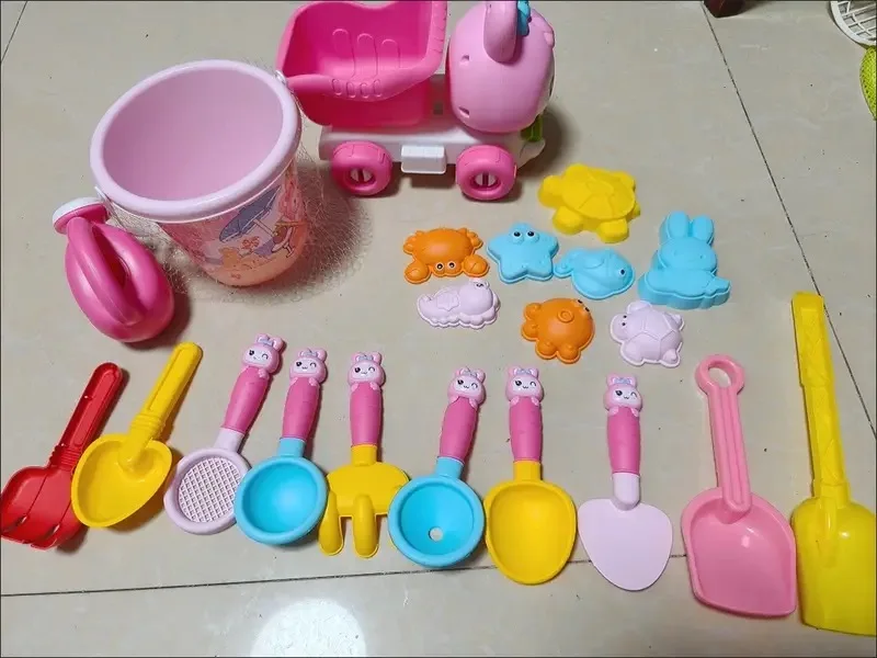 กระต่ายทรายชุดของเล่นสําหรับเด็ก,Beach Castle Building Kit พร้อมพลั่ว,ถังทรายแม่พิมพ์ทรายกลางแจ้งเล่นของเล่นสําหรับเด็กวัยหัดเดิน 3-6 Y