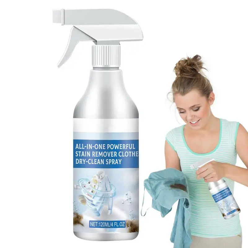 Clothing Stain Remover No-Wash All In 1 Powerful Stain Remover Clothes Dry Spray 120ml Spot Remover Fabric Stain Remover For