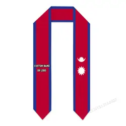 Nombre o logotipo personalizado Bandera de Nepal graduación estola faja Estudio internacional en el extranjero Clase de Chal 2023