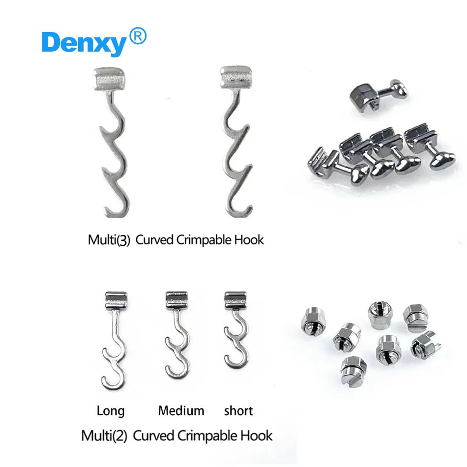 Denxy 50 Stück Zahnmedizinische Quetschbare Haken, Kurz/Mittel/Lang, für Kieferorthopädische Brackets, Zahnspangen, Zahnarztpraxis – Detail 1