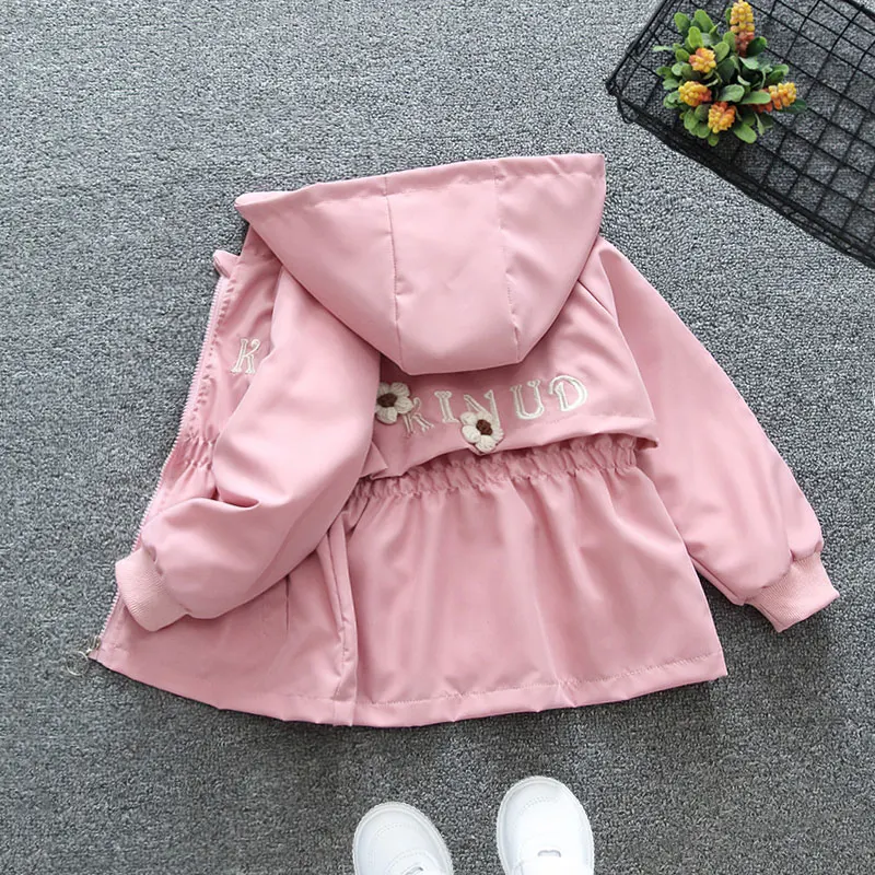 2024 Spring And Autumn Girls Baseball Suit Loose Cartoon Jacket Kid Long Sleeved Zipper Windproof Coat For 1-11 Year