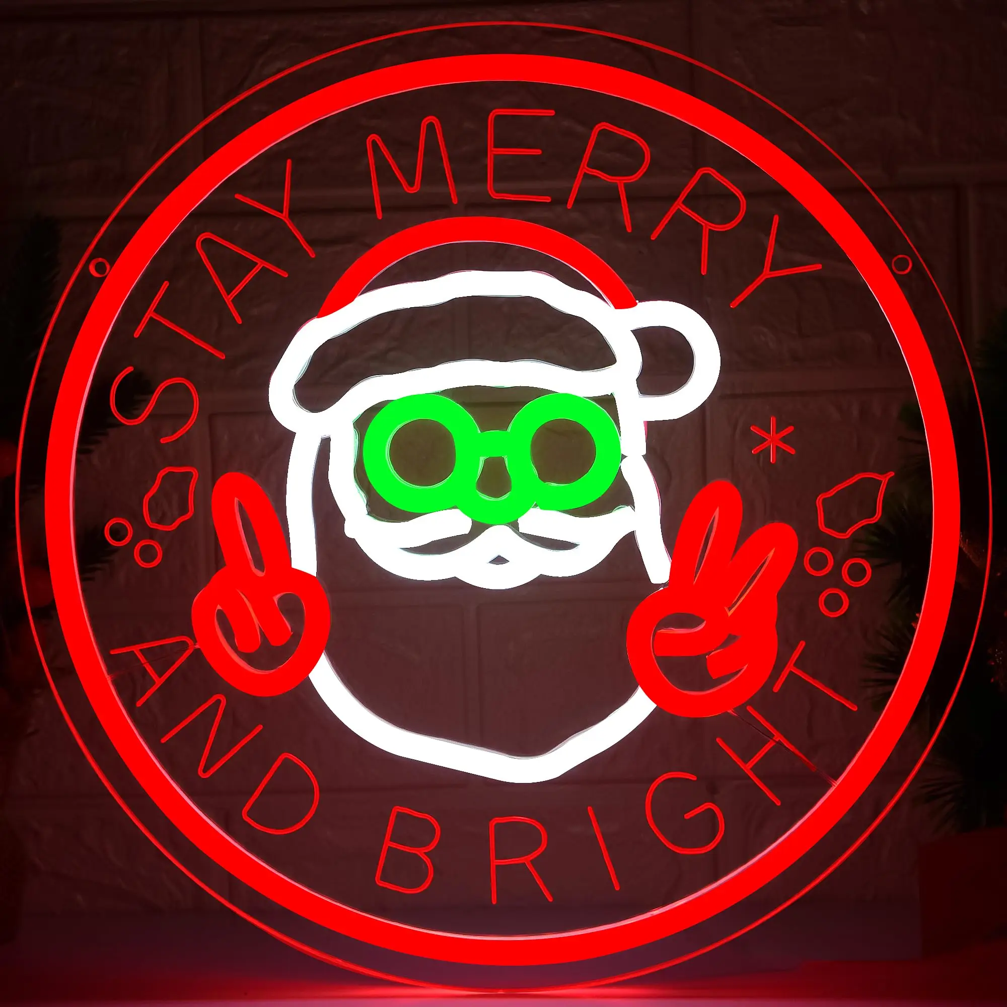 عيد الميلاد سانتا كلوز النيون نحت عكس الضوء تضيء تسجيل جدار ديكور للحزب غرفة نوم المنزل متجر عطلة مهرجان