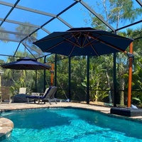13ft Outdoor Patio Umbrella - Large Round Cantilever Umbrella, Windproof Offset Sunshade, Heavy Duty for Garden and Deck Use