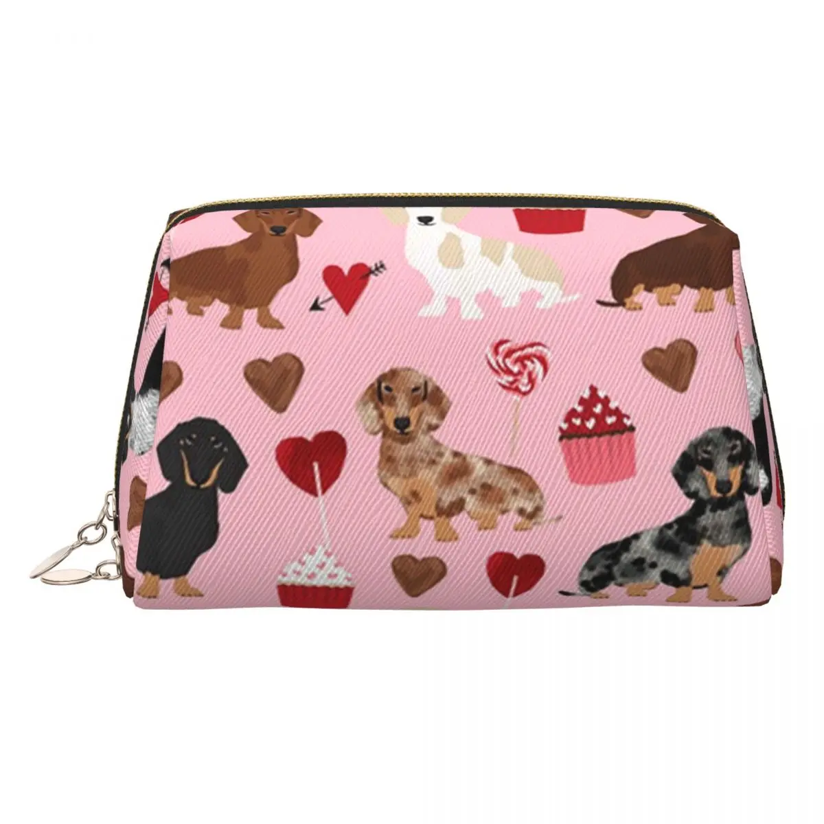 

Dachshund Dog Women Cosmetic Bags Travel Makeup Organizer Pouch Toiletry Storage Dopp Kit Box