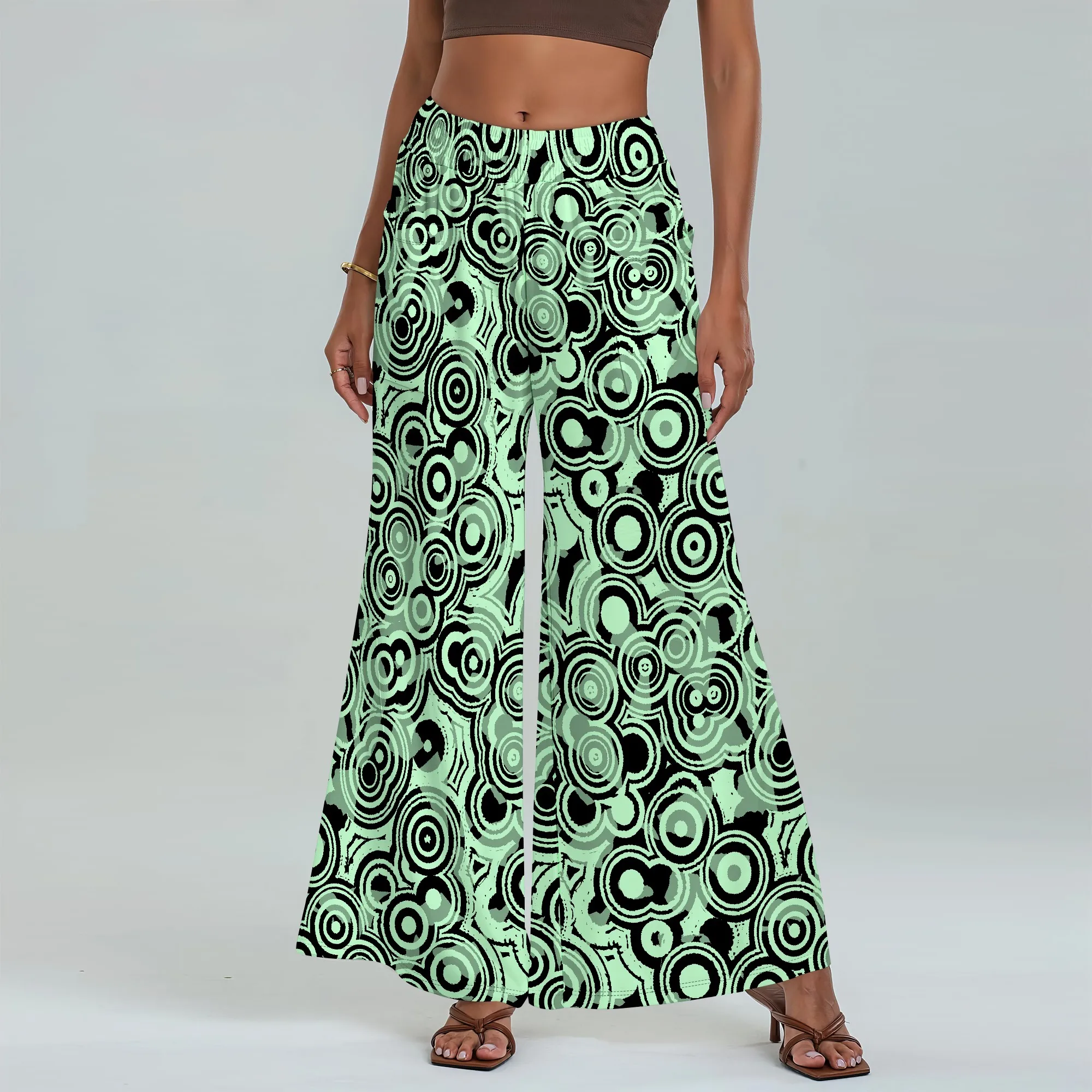

Women's Wide Leg Pants with Pockets All Seasons Casual Comfort Geometric Pattern for Beach Party Street Festival
