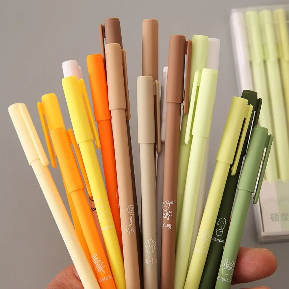 

Plastic Black Gel Pen Smooth Writing Student Stationery Signature Pen 6Pcs/Set Office Accessories Gradient Color Neutral Pen