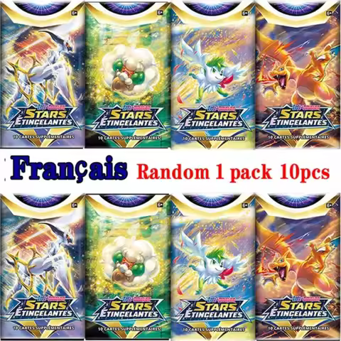 9/10Pcs Fran&ccedil;ais Pokemon Cards Vmax GX Mega Evolutions Darkness Sword Shield Booster Gift Booster Battle Collection Card Toys