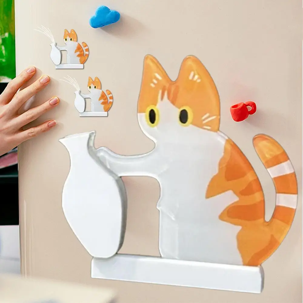 Acryl-Aufbewahrungsbehälter für Katzenbarthaare, niedliches Erinnerungsstück mit breiter Öffnung für Kühlschrank, Wand, Schreibtisch, Büro, Schlafzimmer – Detail 8