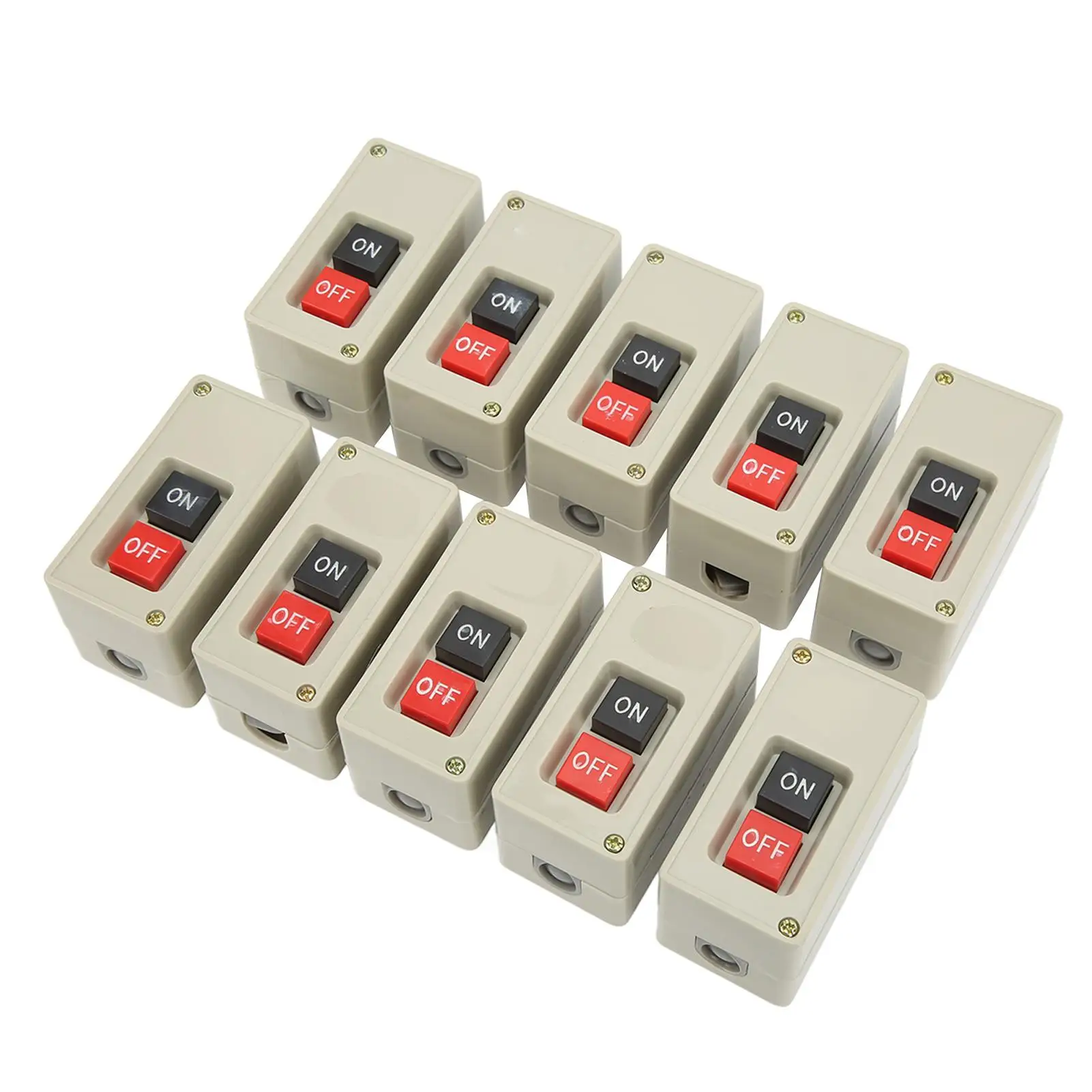 10pcs 3-Phase Motor Switch 2-Position Power Press Button Reset 380V 30A for distribution Boxes