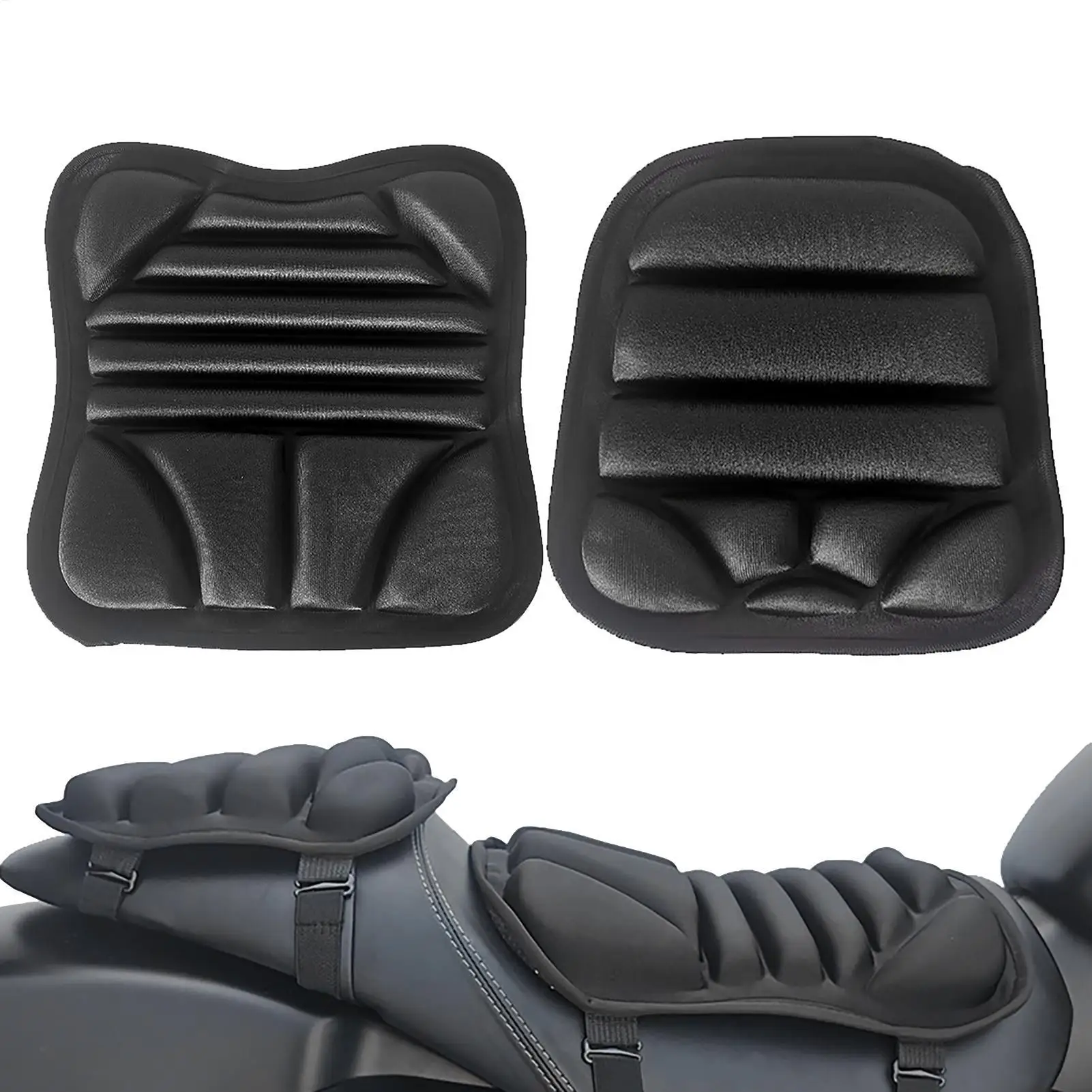 

NEW 3D Motorcycle Seat Cushion 2 Pack Front+Rear Anti Slip Seat Cover Moto Pressure Relief Ride Seat Pad Motorbike Accessories