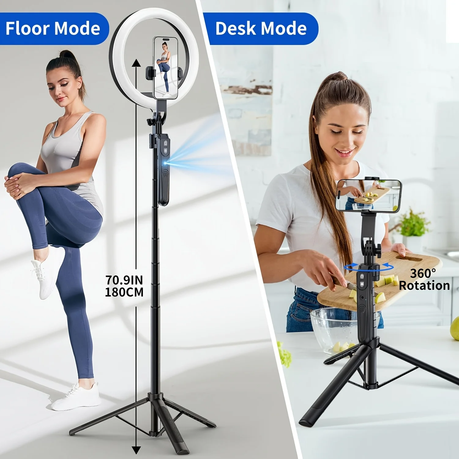 

Automatic Face Tracking Tripod with 360° Rotation 10-inch Ring Light. Suitable for 4-inch To 7-inch Phones Motion Sensor Tripod