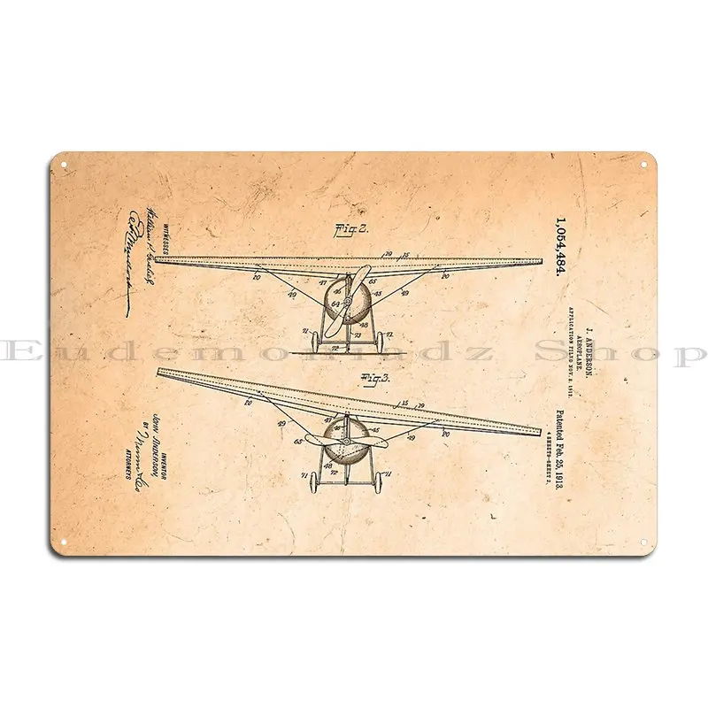 Aeroplane 1913 Metal Plaque Poster Party Kitchen Custom Customize Garage Tin Sign Poster