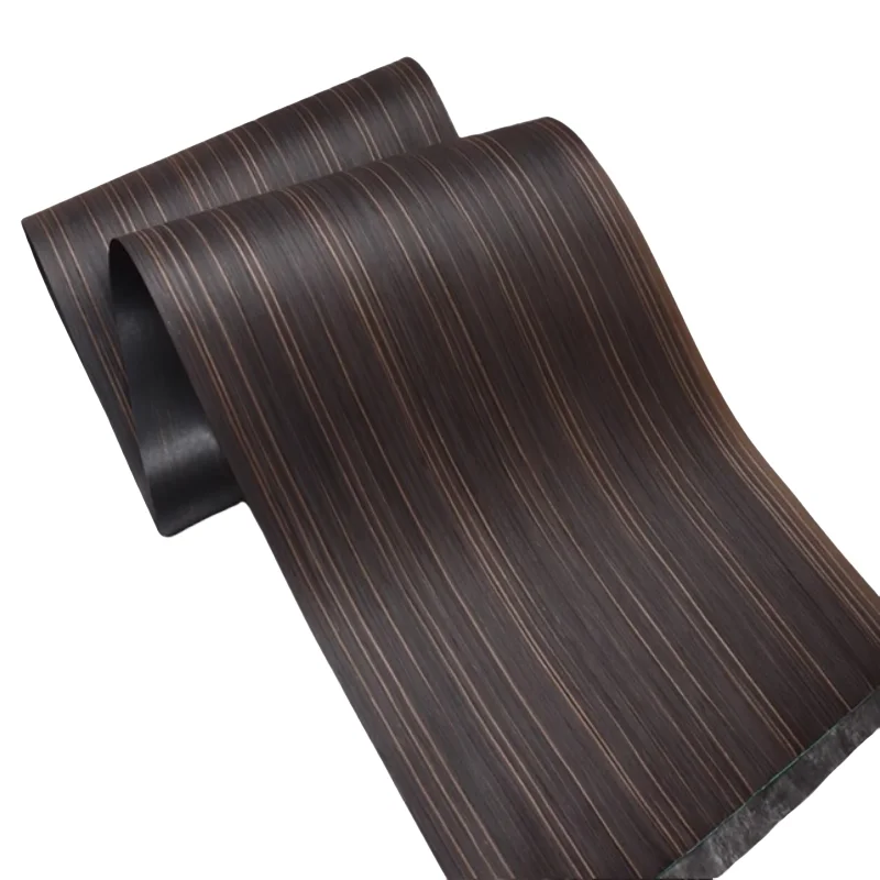 

250x58cm Tech Stripe Black Ebony Wood Veneer Sheets Luxury Piano Cabinet Surface Office Desk Refacing Accent Wall Panel Veneer