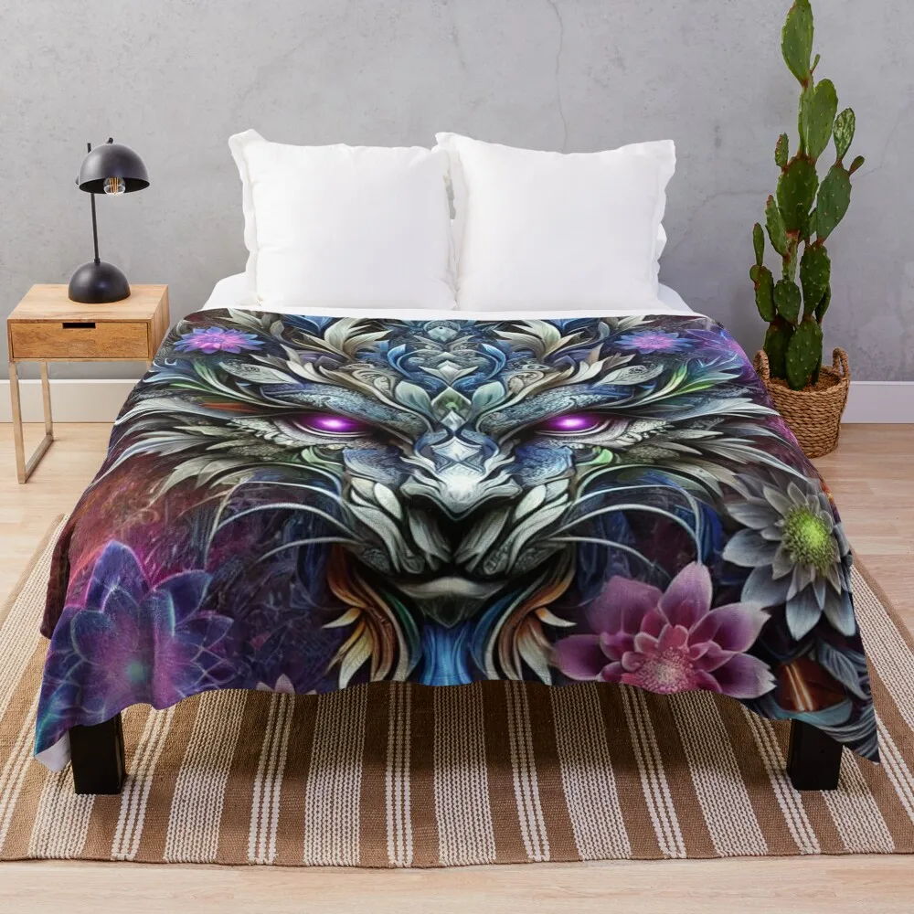 

Techno Dragon The Electrifying Guardian Throw Blanket Decorative Throw Furry Thermals For Travel manga Blankets