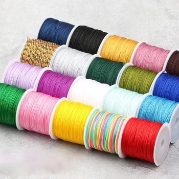 1 Roll Woven Jade Thread Jewelry Beaded Accessories DIY Material Bracelet Necklace Woven Cord Line Length 50m