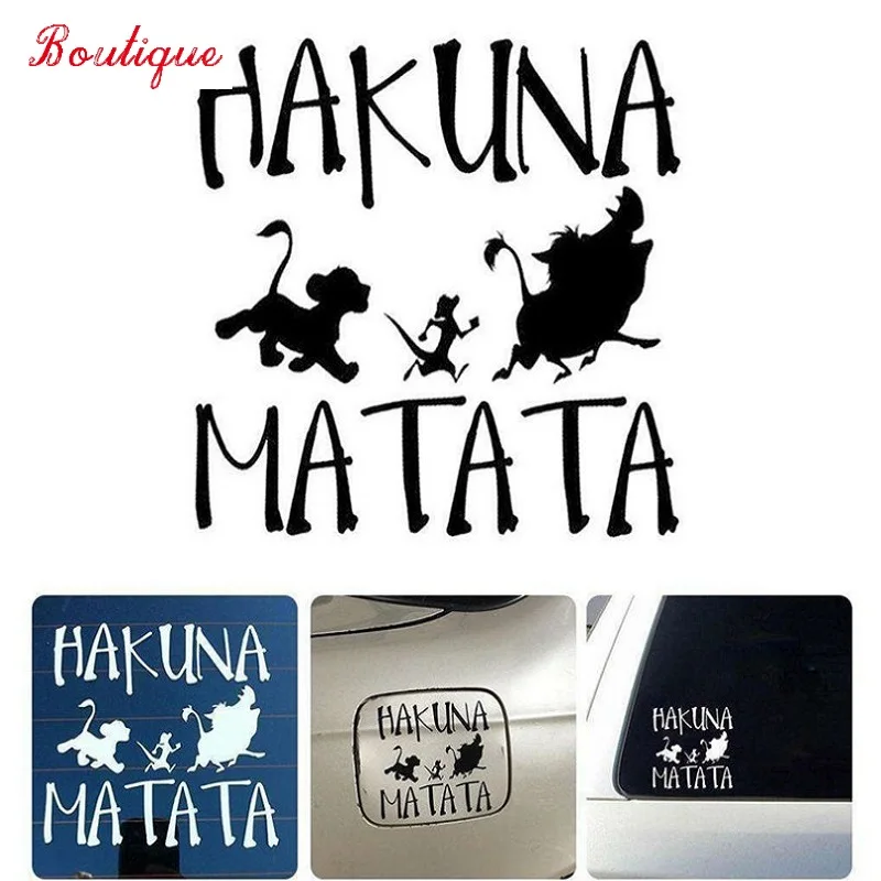 

13.8cmx13.3cm creative waterproof hakuna Matata Lion King car styling vinyl cover scraping wall body sticker
