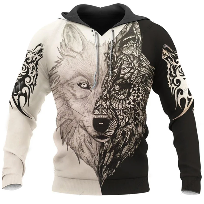 Mode Frühling Herbst Wolf Tier Männer Hoodies 3d überall bedruckte Sweatshirt Unisex Pullover Freizeit jacke Streetwear Mantel 4xl