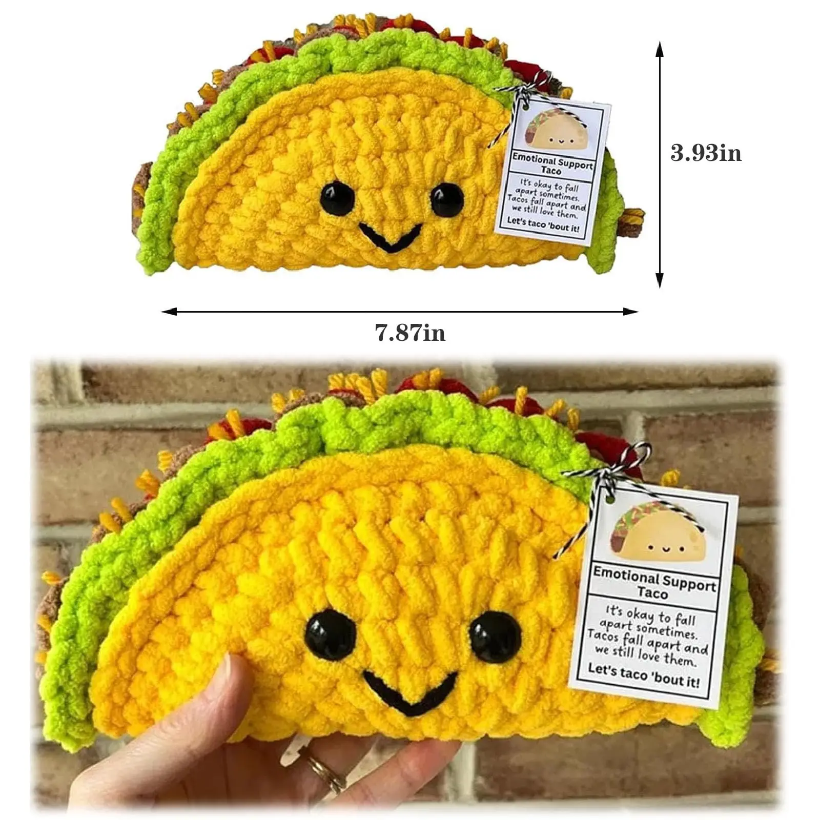 Adorable juego de peluche de comida, regalos de comodidad emocional hechos a mano para amigos y familiares: lindo soporte para cualquier ocasión